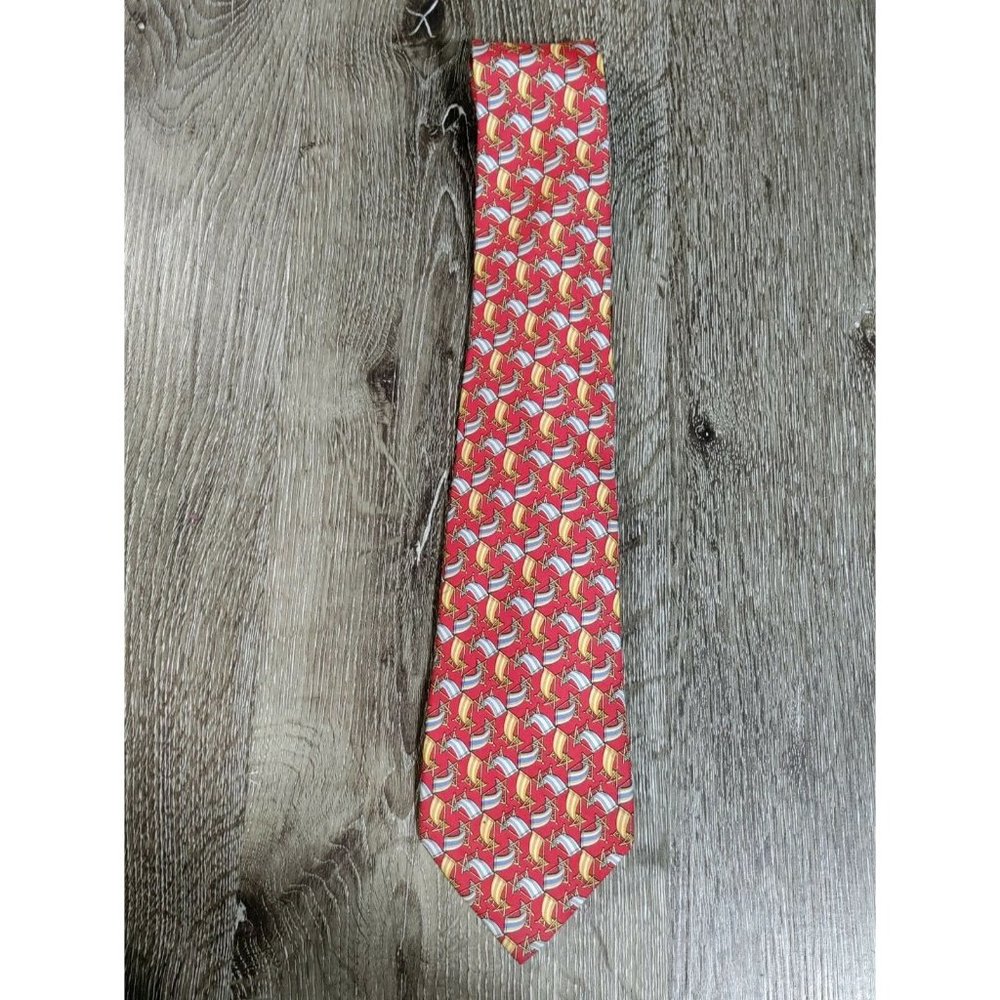 Salvatore Ferragamo Silk Necktie Mens Lounge Beach Chairs - Picture 7 of 7